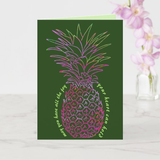 Fettbraune Ananas Geburtstagskarte Karte (Orchidee)