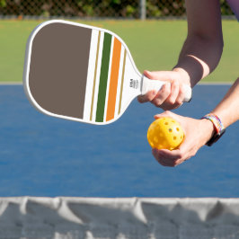 Fettbraune, weiße, grüne Orangenstreifen Pickleball Schläger