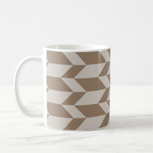 Fettbraunen mit zwei Tonen Zickzack Streifen Kaffeetasse
