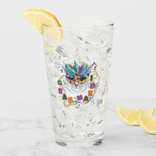 Fettdienstag Cat, Funny Fettdienstag Glas (Vorderseite Ice)