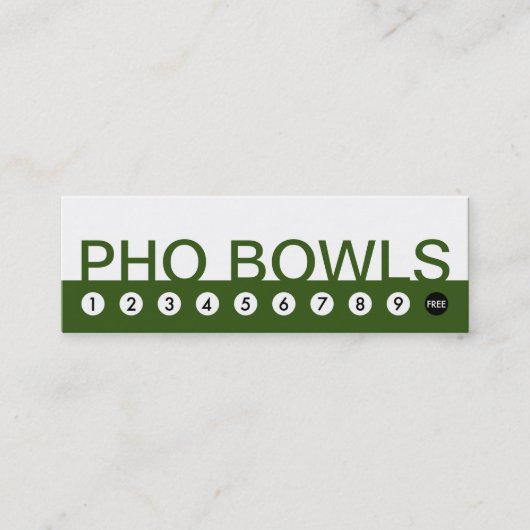 Fettdruck bei PHO BOWLS Treuekarte (Vorderseite)