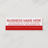 Fettdruck HOT DOGS Kundenbindung Treuekarte (Rückseite)