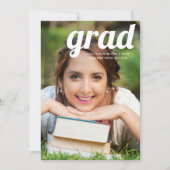 Fettdruck mit Retro Type Foto Abschluss Einladung (Vorderseite)