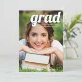 Fettdruck mit Retro Type Foto Abschluss Einladung (Stehend Vorderseite)