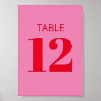 Fettdruck Typografie Rosa Moderne Tischnummer Zeic