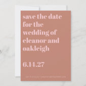 Fettdruck Typografie Terracotta Blush Moderne Hoch Save The Date (Vorderseite)