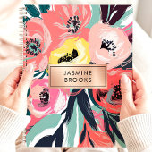 Fette abstrakte Blumen Custom Name Planer