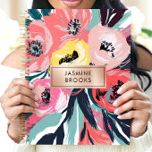 Fette abstrakte Blumen Custom Name Planer