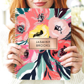 Fette abstrakte Blumen Custom Name Planer