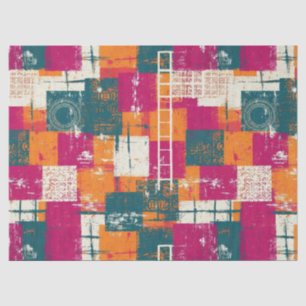 Fette abstrakte geometrische - Grunge-Pinsel-Textu Seidenpapier