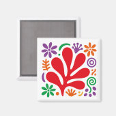 Fette abstrakte Magnet farbenfrohe floral Matisse- (Vorderseite/Rückseite)