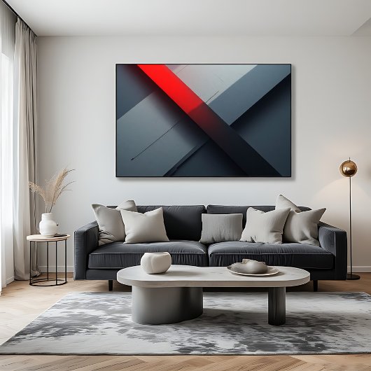 Fette abstrakte rote und graue Geometrie Poster