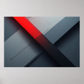 Fette abstrakte rote und graue Geometrie Poster (Vorne)