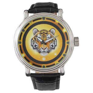 Fette abstrakte Tiger-Illustration Armbanduhr