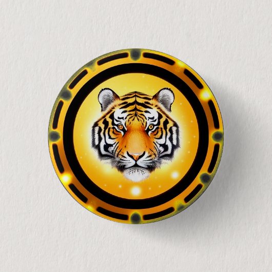 Fette abstrakte Tiger-Illustration Button (Vorderseite)