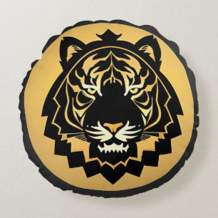 Fette abstrakte Tiger-Illustration Rundes Kissen