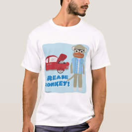 Fette Affe Funny Mechanic Cartoon Art T - Shirt