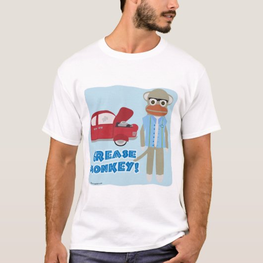 Fette Affe Funny Mechanic Cartoon Art T - Shirt (Vorderseite)