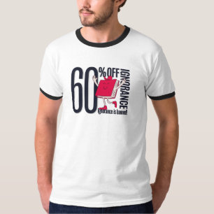 Fette Anti-Unwissenheit Herren Basic Ringer Weiß T-Shirt