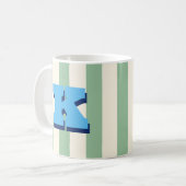 Fette benutzerdefinierte Initiale, personalisierte Kaffeetasse (Vorderseite Links)