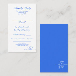 Fette blaue moderne Mix-and-Match-Hochzeits-RSVP-K Visitenkarte
