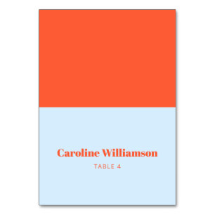 Fette blaue orange Typografie individuelle Platzka Tischnummer