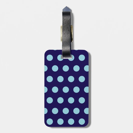 Fette Blaue Punkte Gepäckanhänger (Rückseite vertikal)