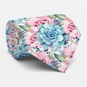 Fette Blaue Rosa Sukkulenten Krawatte
