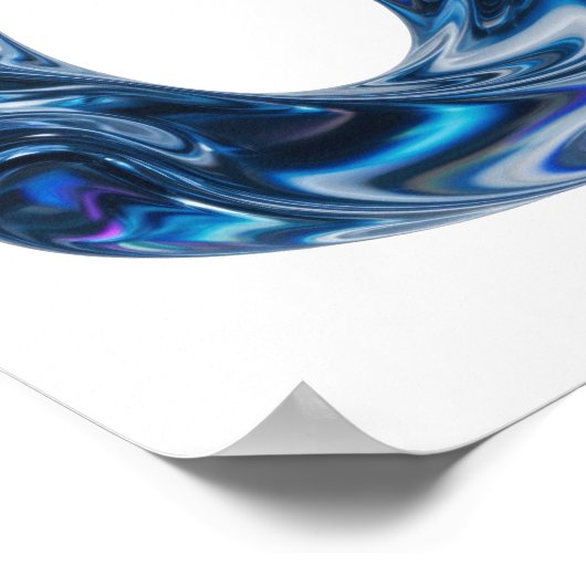 Fette Blaue Wasser Text Design Poster (Ecke)
