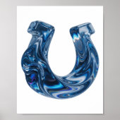 Fette Blaue Wasser Text Design Poster (Vorne)