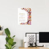 Fette Blume Fall Wildblume Hochzeit Willkommen Poster (Heimbüro)