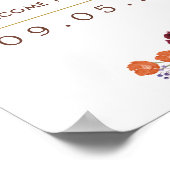 Fette Blume Fall Wildblume Hochzeit Willkommen Poster (Ecke)