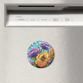 Fette Blume hell  Magnet (In Situ (Geschirrspüler))
