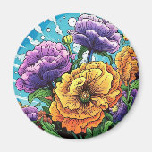 Fette Blume hell  Magnet (Vorne)