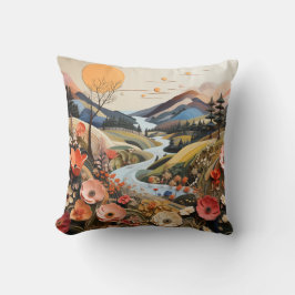 Fette Blume mit Bergen 2 Verschiedene Bilder Kissen