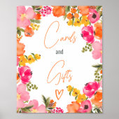 Fette Blume Skriptkarten Geschenke Brautparty Poster (Vorne)