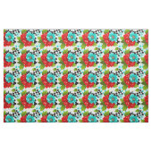 Fette Blumen im Schachbrettmuster Stoff (Fat Quarter (45,7 x 55,9 cm))