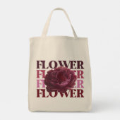 'Fette Blumen-Typografie' Florale Ästhetik-Einkauf Tragetasche (Rückseite)