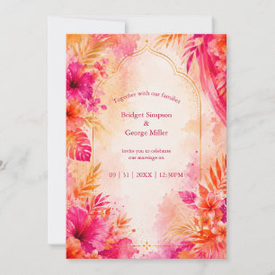 Fette Bollywood Hawaii Bogen Tropische Hochzeit Einladung