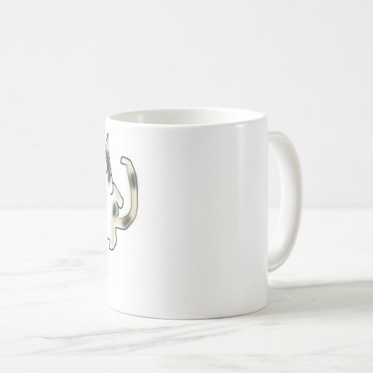 Fette Bowlegged Katze Kaffeetasse (VorderseiteRechts)