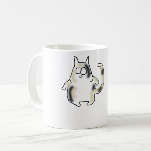 Fette Bowlegged Katze Kaffeetasse (Vorderseite Links)