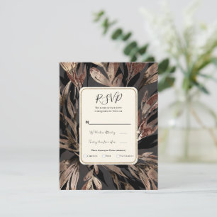 Fette bronzene florale botanische elegante Hochzei Einladung