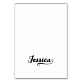 Fette Brush Script A Swash Namensplatzkarten Tischnummer (Vorderseite)