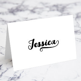 Fette Brush Script A Swash Namensplatzkarten Tischnummer