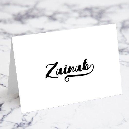 Fette Brush Script B Swash Namensplatzkarten Tischnummer