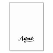 Fette Brush Script D Swash Namensplatzkarten Tischnummer (Vorderseite)