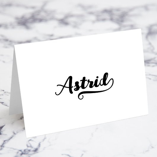 Fette Brush Script D Swash Namensplatzkarten Tischnummer