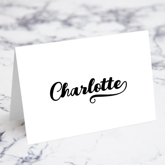 Fette Brush Script E Swash Namensplatzkarten Tischnummer