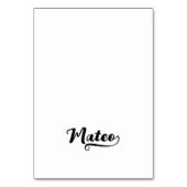 Fette Brush Script End O Swash Namensplatzkarten Tischnummer (Vorderseite)