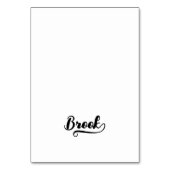 Fette Brush Script K Swash Namensplatzkarten Tischnummer (Vorderseite)